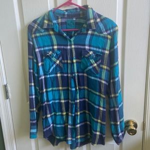 Blue boyfriend fit large nollie flannel